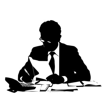recommend clip art:  vector silhouette of a Accountant 