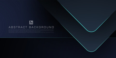 Fototapeta premium Abstract dark gray arrow overlap on background. Dark space for text design. Modern luxury futuristic technology background. Eps10 vector.