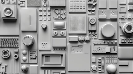 Seamless Integration of Technology and Nature - Modern Abstract Representation of Technological Components