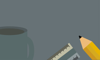 鉛筆と定規とコーヒー