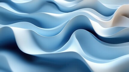 3D render of an abstract background with a folded paper ribbon