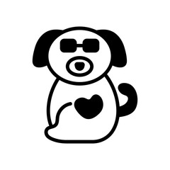 Cute Dog Solid Black