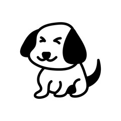 Cute Dog Solid Black