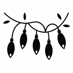 Christmas Lights icon silhouette vector line art illustration