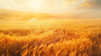 Fototapeta premium golden wheat field wallpaper