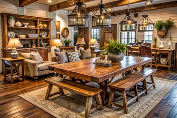 Rustic wonders farmhouse furniture handcrafted distressed wood dining table farmhouse style industrial chic wood and