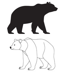 silhouette of bear vector illustration. polar bear vector