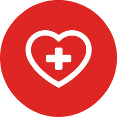 Fototapeta premium 심장, 의료, 응급, 헬스케어, 구급, 건강, 사랑, 구호, 레드, 아이콘