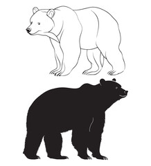 silhouette of bear vector illustration. polar bear vector