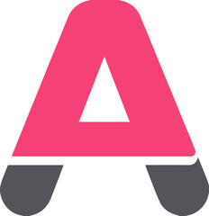 분홍색 알파벳 A, 모던한 디자인의 대문자 A 아이콘