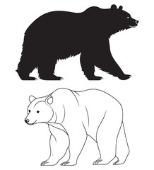silhouette of bear vector illustration. polar bear vector