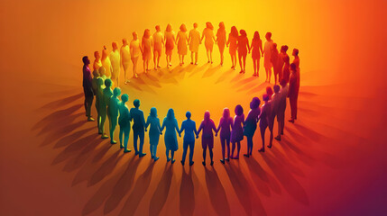 Celebrating Unity and Equality: A Circle of People Holding Hands for Women's Equality Day