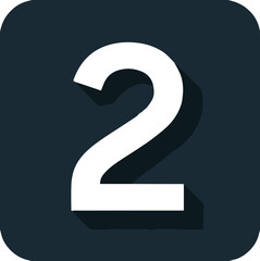 숫자 2, 숫자, 수학 관련 아이콘 일러스트