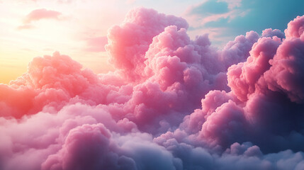 3d rendering of pink clouds in the sky