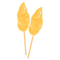 Telur Gulung, Rolled Egg with Skewers street food