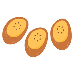 Fototapeta premium Fried Sweet Plantains chip illustration