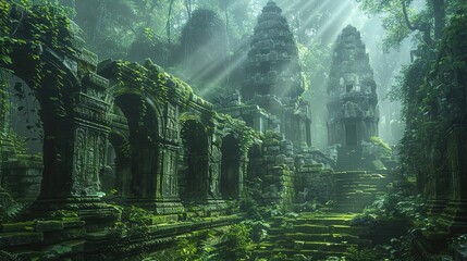 ancient ruines in jungle