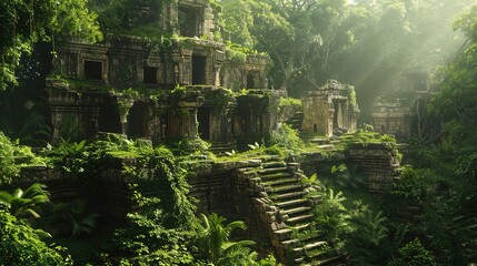 ancient ruines in jungle