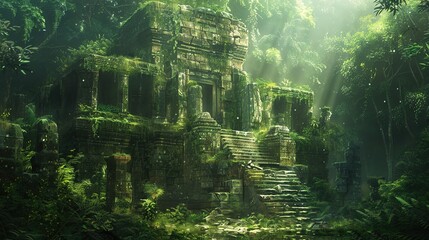 ancient ruines in jungle