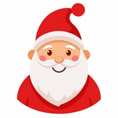 Christmas Santa smiling vector art illustration