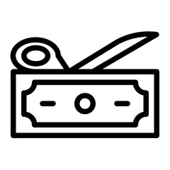 bank on cellphone in line icon