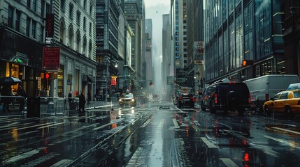 Obraz premium rainy night city wallpaper
