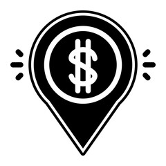 bank location in glyph icon