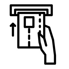 insert bank card in line icon