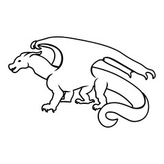 Dragon Side View Outline