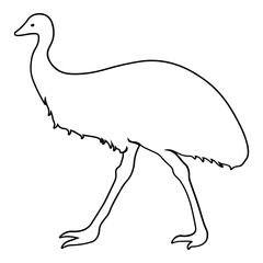 Emu Side View Outline
