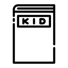 kids book in cutline icon