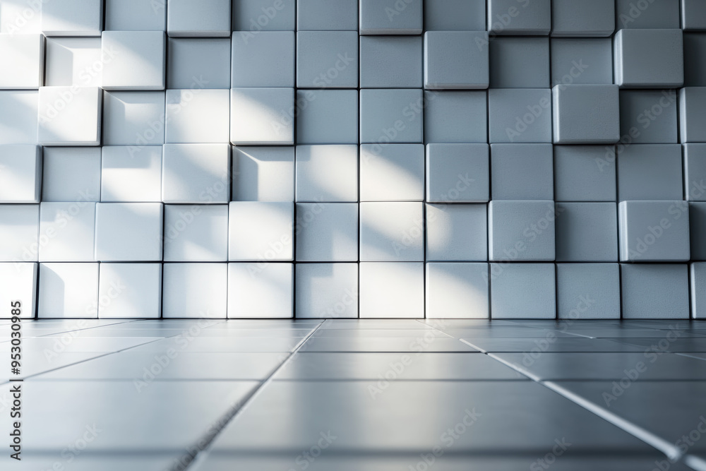 Poster modern abstract background with geometric cube patterns. creative design with shadows and reflection