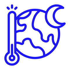 low earth temperature in colour icon -global warming, environment, climate change, climate, ecology, nature, global