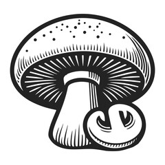 Champignon line drawing vector design