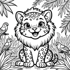 A Cheerful Baby Leopard Coloring Book