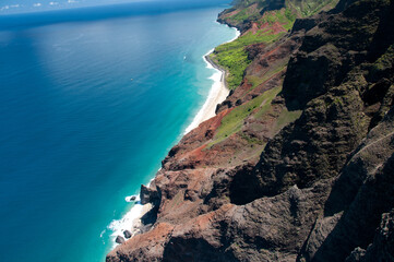 Na Pali Coast in Kauai Hawaii from the Air