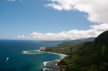 Obraz premium The Na Pali Coast in Kauai Hawaii From the Air