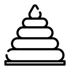 assemble the tower in cutline icon style - kid, tower, child, game, illustration, cute, vector, children, childhood, carto