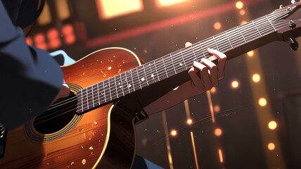Naklejka premium Music pattern backgrounds guitar.