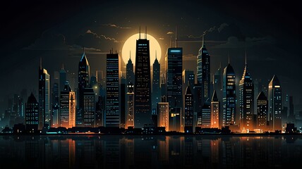 Night city architecture metropolis.