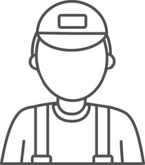 Service worker avatar. Construction builder line icon