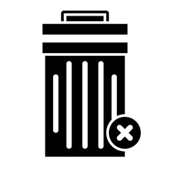 dirty trash can in glyph icon