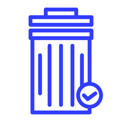 clean trash can in colour icon