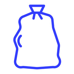 a bag of trash in colour icon