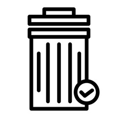clean trash can in line icon