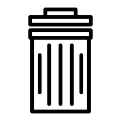rubbish bin in line icon
