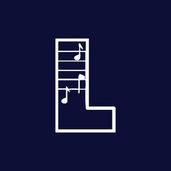 music l latter logo design