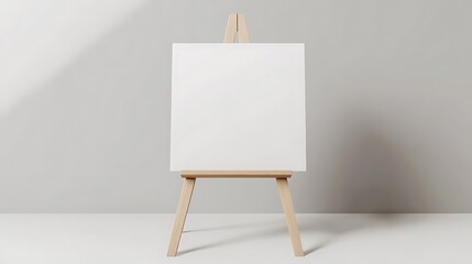 Blank Canvas on a Wooden Easel