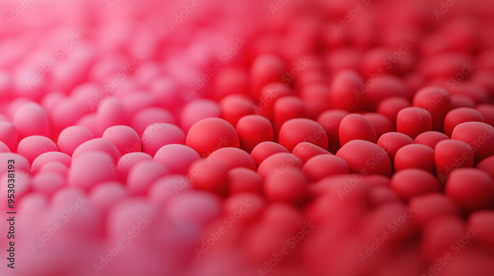 Poster abstract red and pink shapes creating a visually engaging and vibrant pattern with a soft depth of f