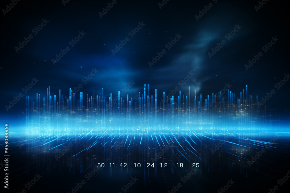 Wall mural abstract technology digital line electronic network data innovation concept background.
